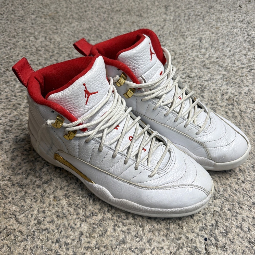 Nike Air Jordan 12 Retro 'FIBA' Men's Sneakers White Red Size 9